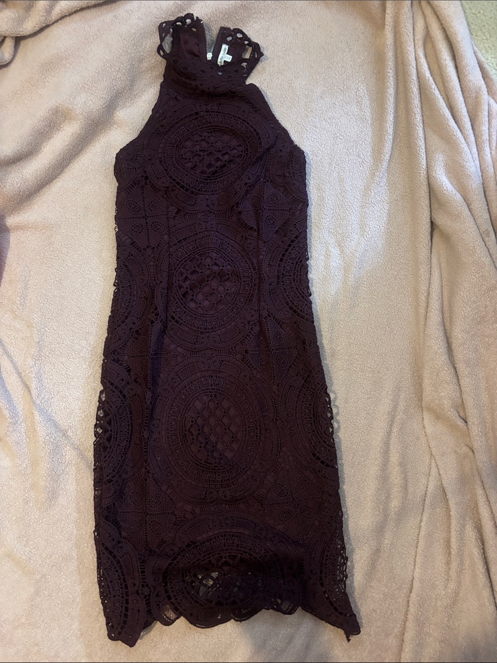 Charlotte Russe Deep Plum Crochet Lace Dress